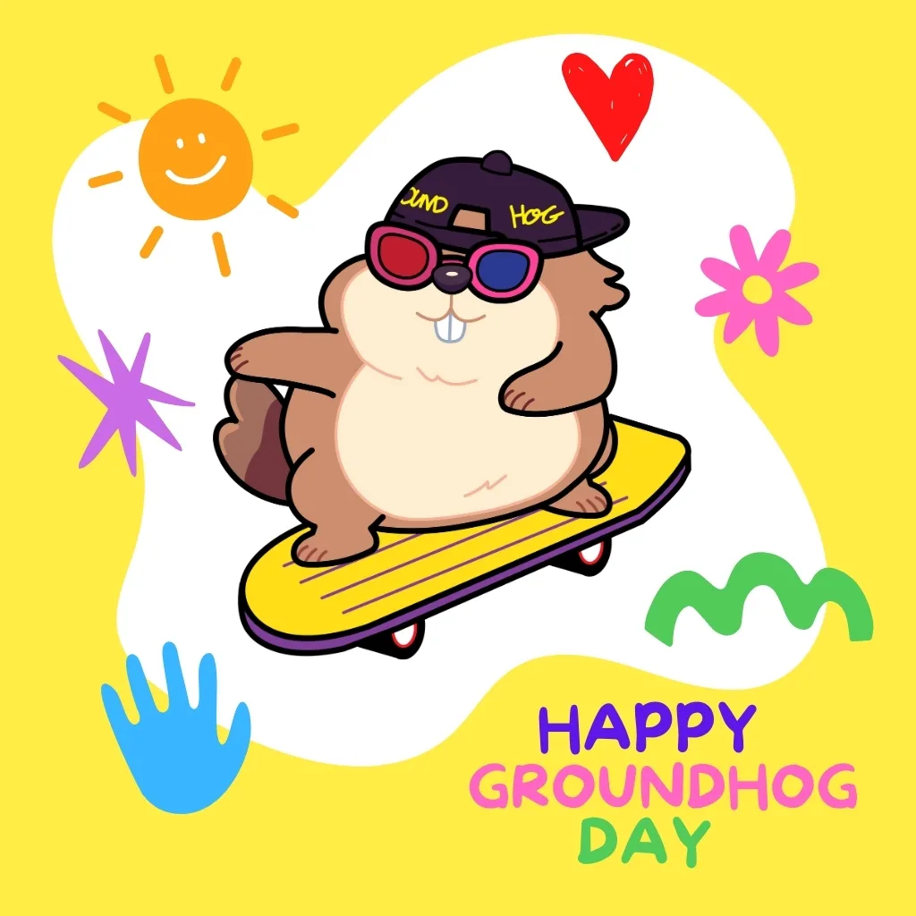 Happy Groundhog Day wishes poster Card 