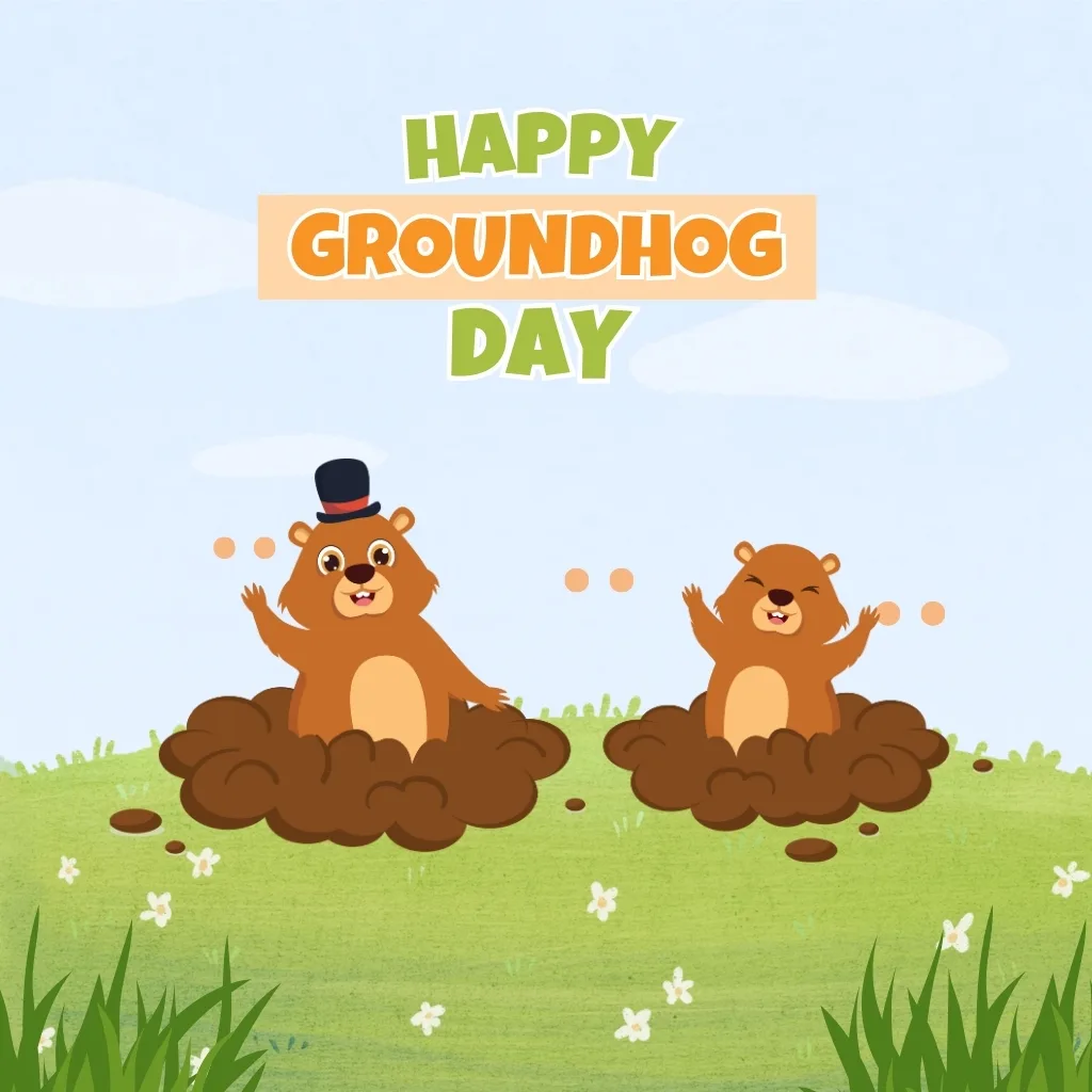 Happy Groundhog Day wishes poster 