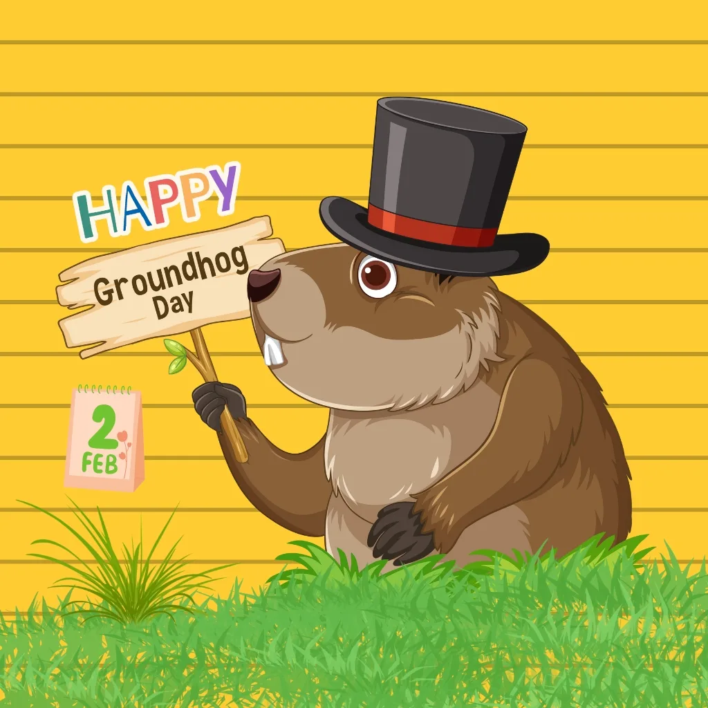 Happy Groundhog Day wishes Greeting Card 2 feb