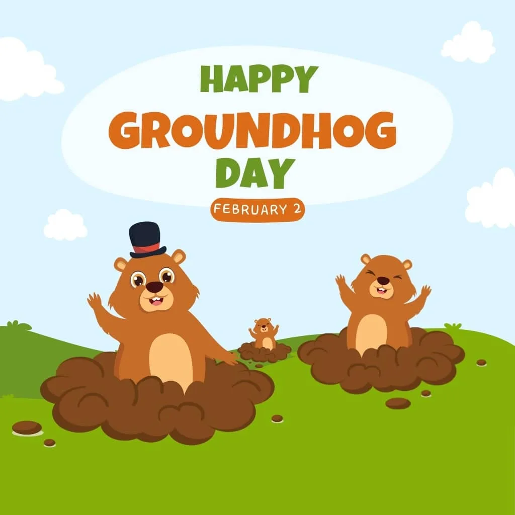 Happy Groundhog Day wishes Greeting Card february 2