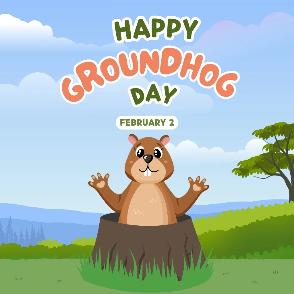 Happy Groundhog Day wishes Greeting Card 2 feb