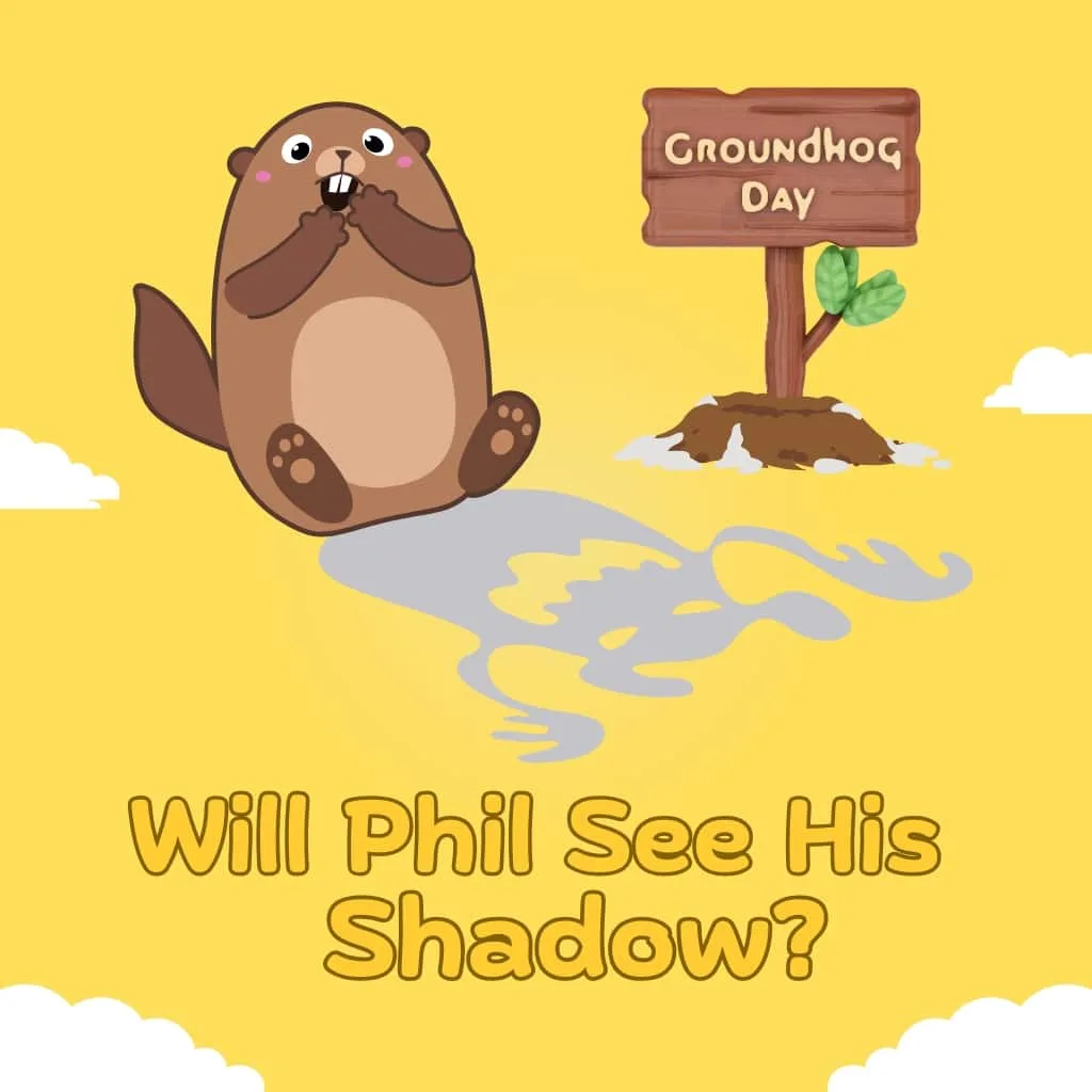 Happy Groundhog Day wishes Greeting Card will phil see his shadow?